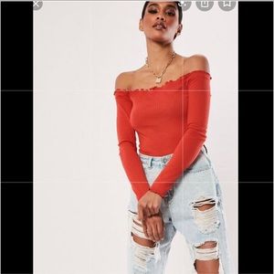 Missguided Tops - MISGUIDED LETTUCE HEM BODYSUIT Missguided Tops - MISGUIDED LETTUCE HEM BODYSUIT